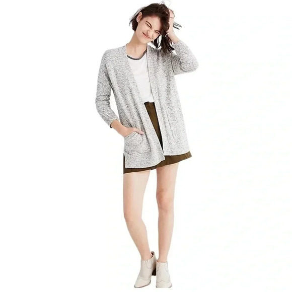 MADEWELL | Marled Knit Midland 100% Cotton Open Cardigan Sweater Size S - Picture 2 of 12